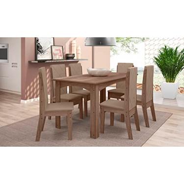 Imagem de CONJUNTO SALA DE JANTAR ÁUSTRIA 1,56 COM 6 CADEIRAS AMÊN 73B