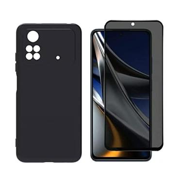 Imagem de Capa Case Anti Impacto Aveludada Preta + Pelicula Anti Spy Xiaomi Poco X4 Pro 5G (X4 Pro 5G)