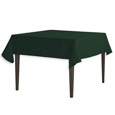 Imagem de LinenTablecloth Toalha de mesa quadrada de poliéster 137 cm verde caçador