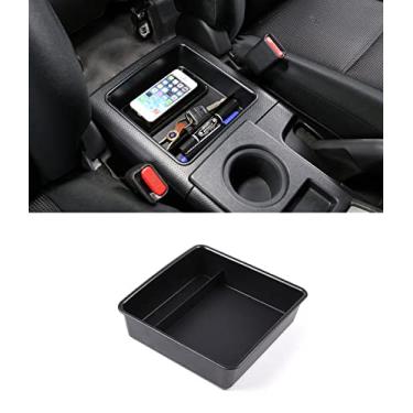 Imagem de Fgtagtal Adequado para Toyota FJ Cruiser 2007-2021 Bandeja organizadora de console central, caixa de armazenamento de apoio de braço, caixa de armazenamento ABS para porta-moedas, óculos de sol, preto