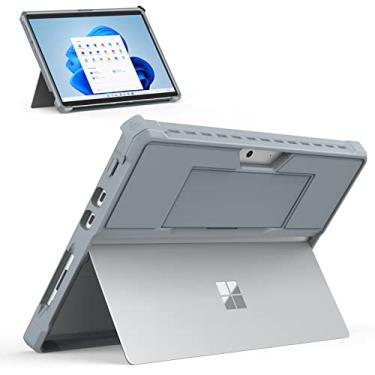 Imagem de MoKo Capa para tablet Microsoft Surface Pro 8-13 polegadas tela sensível ao toque versão 2021 – Capa protetora robusta multifuncional com alça de mão e compatível com teclado, azul gelo