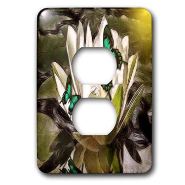 Imagem de 3dRose lsp_23340_6 Water Lily Butterflies 2 Plug Outlet Cover