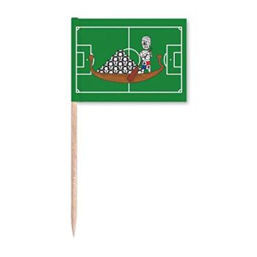 Imagem de Bandeiras de palito de dente para barco de madeira Panamá com múmia de barco de futebol