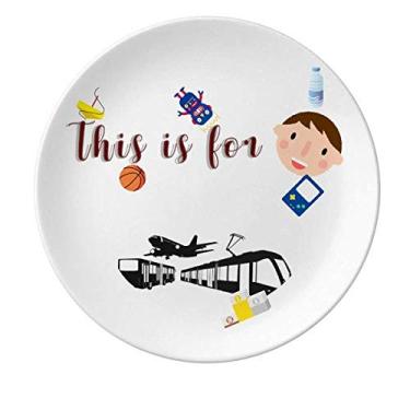 Imagem de Prato de porcelana de navegação de avião Metro Bus Prato redondo para jantar masculino