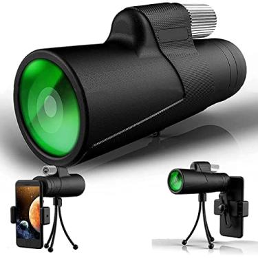 Imagem de Telescópio monocular de alta potência 10x42 HD com tripé de suporte de telefone, escopo monocular portátil leve à prova d'água com transparência para observação de pássaros caminhadas viagen