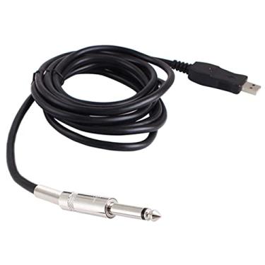 Imagem de 1 * 3M USB guitarra baixo para cabo USB 6,3 mm adaptador de cabo de ligação PC gravação USB cabo de guitarra