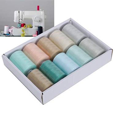 Imagem de Conjunto de linhas de costura, 300 metros de linha de costura leve e bonita, 10 peças de roupas para costura, decoração, produção de vestuário, artesanato (combinação de cores legais)