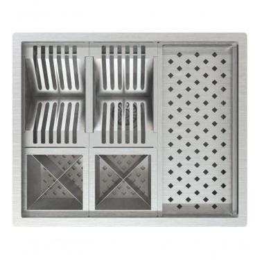 Imagem de Calha Quadrada De Inox Cozinha Gourmet Embutir Ou Sobrepor