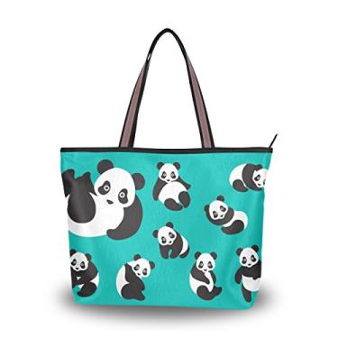 Imagem de Bolsa de ombro My Daily feminina fofa Panda Doodle bolsa grande, Multi, Large