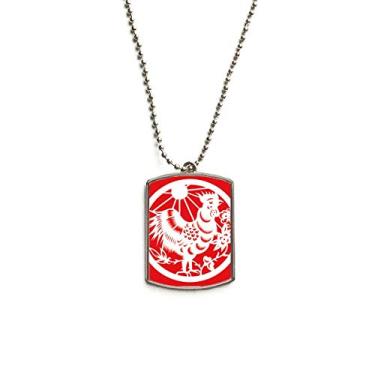 Imagem de Colar com pingente de corrente de aço inoxidável para animais de galo com arte do zodíaco da China