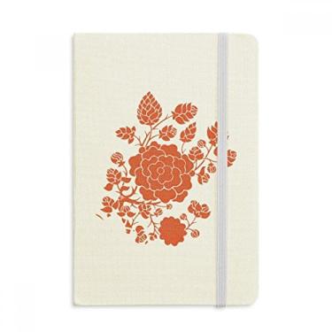 Imagem de Caderno de flores vermelhas com estampa de rosas em tecido oficial capa dura para diário clássico