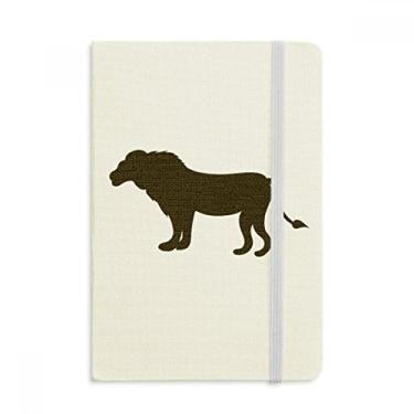 Imagem de Caderno de retrato de animal leão preto oficial de tecido capa dura diário clássico
