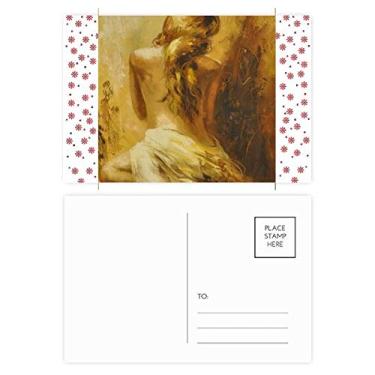 Imagem de Cartão postal Blonde Back Babe Girl Pretty Gal Natal Flor Celebração Cartão Bênção