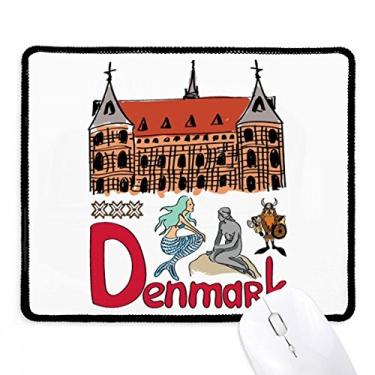 Imagem de Tapete de borracha para jogos Demark National Symbol Landmark Pattern Mousepad com bordas costuradas