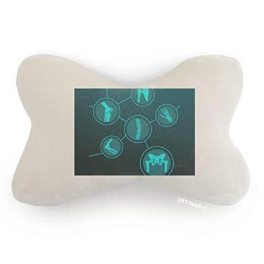 Imagem de DIYthinker Almofada de apoio de cabeça com ilustração de estrutura óssea para decoração de pescoço e apoio de cabeça