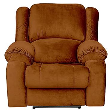 Imagem de Poltrona do Papai Reclinável Elétrica com Massagem Magnum Veludo Telha - Gran Belo