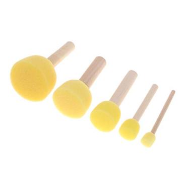 Imagem de 5 Unidades Dos Tamanhos Esponja Stippler Espuma Esponja Pincéis de Pintura para Desenho
