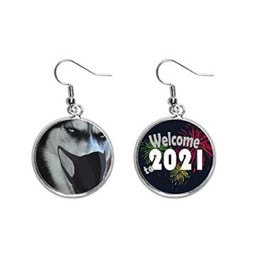 Imagem de Pingentes de orelha de cachorro Husky siberiano bonito engraçado joia 2021 Blessing