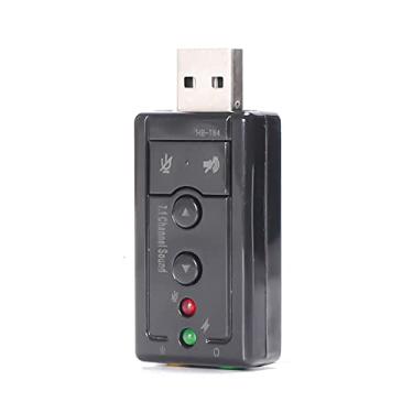 Imagem de Adaptador Placa de Som 7.1 USB conexão P2 para Mesa de Som Fone Microfone Headphone Headset PC Notebook