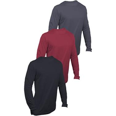 Imagem de KIT 3 Camisetas Com Proteção UV 50+ Dry Fit Segunda Pele Térmica Tecido Termodry Manga Longa - Preto, Vermelho, Chumbo - P