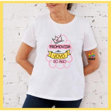 Imagem de Camiseta Adulto Promovida A Vovó Do Ano Est. Rosa  - Chá De Bebê Revel