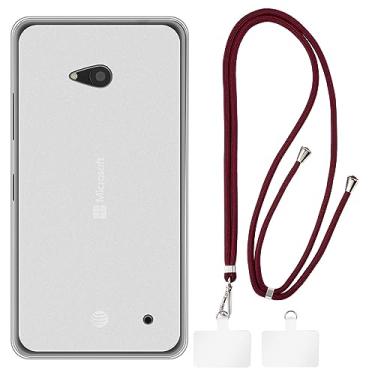 Imagem de Shantime Capa Nokia Lumia 640 + cordões universais para celular, pescoço/alça macia de silicone TPU capa protetora para Microsoft Lumia 640 LTE (5 polegadas)