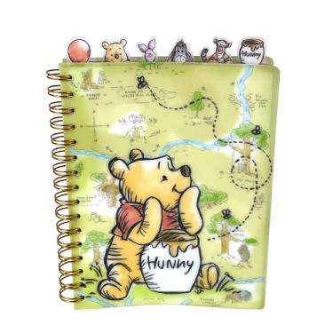 Imagem de Caderno Disney Ursinho Pooh Tab, encadernado em espiral, 144 páginas forradas, 20 x 18 cm