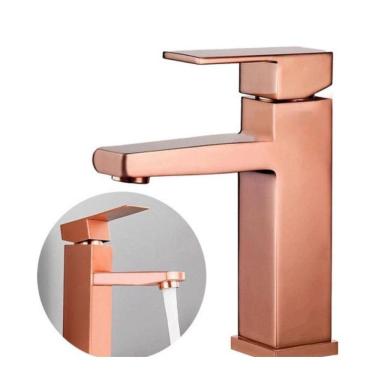 Imagem de Torneira Banheiro Rose Luxo Monocomando Inox 304 Escovado