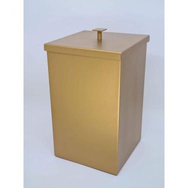 Imagem de Lixeira Quadrada Aço Inox Dourado Fosco 7.8L