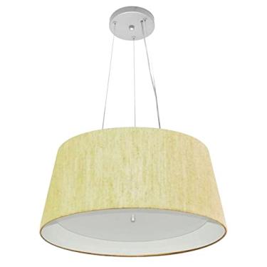 Imagem de Lustre Pendente Cone Cúpula Duplo Tecido 25/50x40, Vivare Iluminação, Pendente4144 RSTBR, Rustico/Branco, Médio