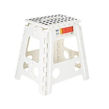 Imagem de Ordene - Banqueta Plástica Dobrável, Tamanho Grande, Cor Branca, Linha Vig