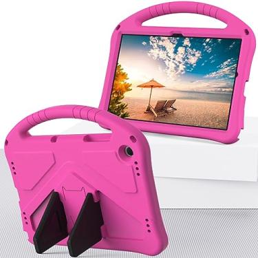 Imagem de Capa infantil compatível com Samsung Galaxy Tab A9 Plus 11 polegadas (2023) SM-X210/SM-216/SM-X218 capa para tablet, capa protetora à prova de quedas com alça de ombro (cor: rosa vermelha)