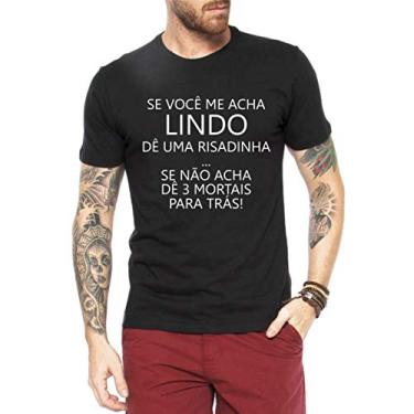Imagem de Camiseta Criativa Urbana Frases Engraçadas Risadinha Preto G