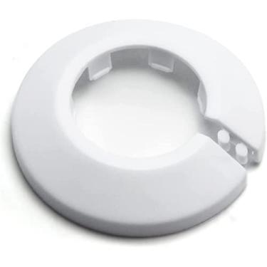 Imagem de Bettomshin Encaixe 3,3 cm de diâmetro flange tubo de água decoração cobertura de tubo branco radiador pp plástico 33 mm coleira de guarnição para decoração de tubo de parede 1 peça