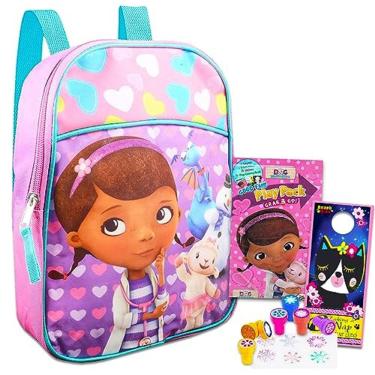 Imagem de Mini mochila Disney Doc McStuffins com pacote de material escolar