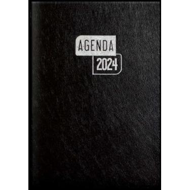 Imagem de Agenda 2024, Capa Dura, Executiva Comercial, Preta, 200 Folhas, Kit