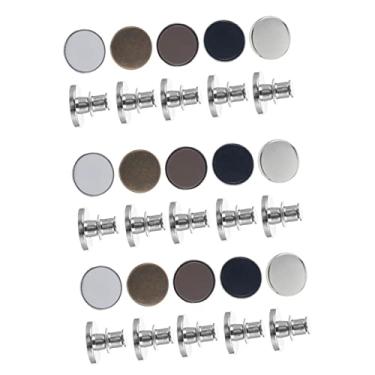 Imagem de STOBOK 15 Unidades botão marrow calça jeans Fácil cores easy bronze simparic brontë blanco color Marrom Metal ferramenta fivela de cintura