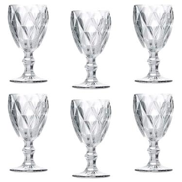 Imagem de Jogo 6 Taças Vidro Diamond Bico De Jaca Transparente 300ml