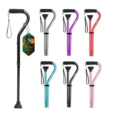 Imagem de benecane bengala de caminhada para homens e mulheres ajustável bengala com offset macio acolchoado alça - Portátil leve resistente mobilidade andador auxiliar para idosos, idosos desmontável bengala (preto)