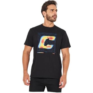 Imagem de Camiseta Masculina Colcci Manga Curta Heat Colors (BR, Alfa, G, Regular, Preto)