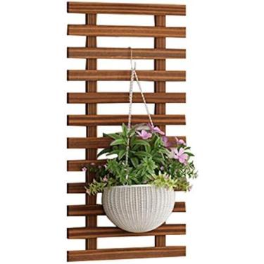 Imagem de Suporte de madeira para plantador de parede, estrutura de escalada, suporte de exibição suculento suspenso vertical, cerca, prateleira de flores, decorações de parede para varanda, jardim, s