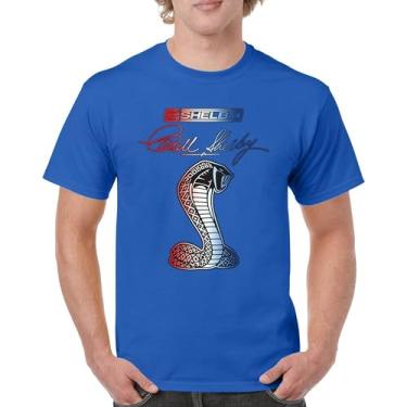 Imagem de Camiseta masculina Shelby Cobra American Classic Muscle Car Mustang GT500 GT350 Racing Performance Powered by Ford, Azul, M