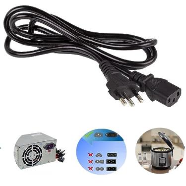 Imagem de Cabo De Força energia Cpu Atx Computador Pc Monitor 3 Pinos 1.5m 10A Tripolar Impressora Cabo Padrão novo Brasil Air Fryer Panela de Arroz