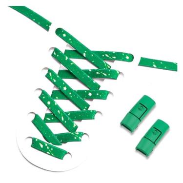 Imagem de Flat Shoe Laces Without Ties Elastic Shoelaces Men And Women Sports Casual Shoes Accessories Lazy Shoelace (Color : Green white)