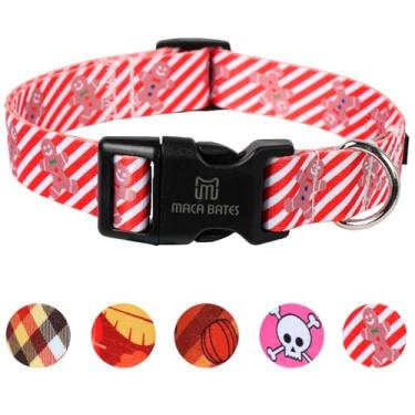 Imagem de Maca Bates Coleira de Natal Gman fofa para cães listrados para meninas e meninos machos para Perros Chihuahua Pitbull presente de aniversário para filhotes pequenos, médios e grandes