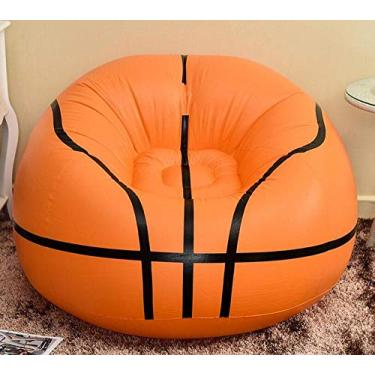 Imagem de QIROG Sofá Inflável de PVC Flocado Extra Grande - Sofá Pequeno para Casa - Basquete e Futebol - Suporte até 150 kg