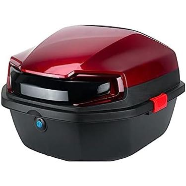 Imagem de Caixa traseira para motocicleta, porta-malas universal para motocicleta, caixa superior para scooter de motocicleta, caixa de bagagem, porta-armazenamento com encosto macio, para motocicleta