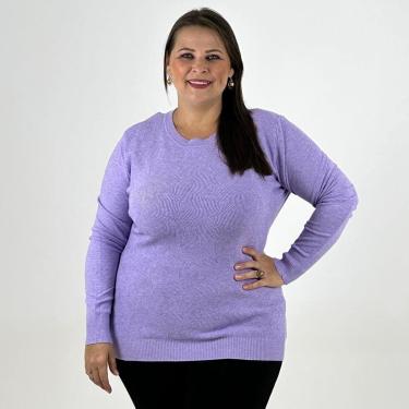 Imagem de Blusa de Lã Dunialin Plus Size Manga Longa Feminina-Feminino