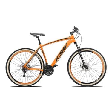 Imagem de Bicicleta Aro 29 KSW XLT Em Aluminio 27v Freio Hidraulico Garfo de Suspensão com Trava no Guidão/Remota,19,Laranja Neon Preto