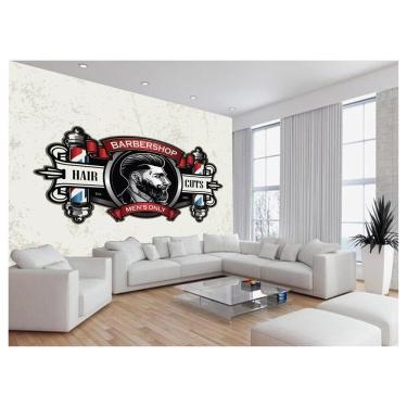 Imagem de Papel De Parede 3D Barbearia Barber Shop Logo 3,5M Brb19